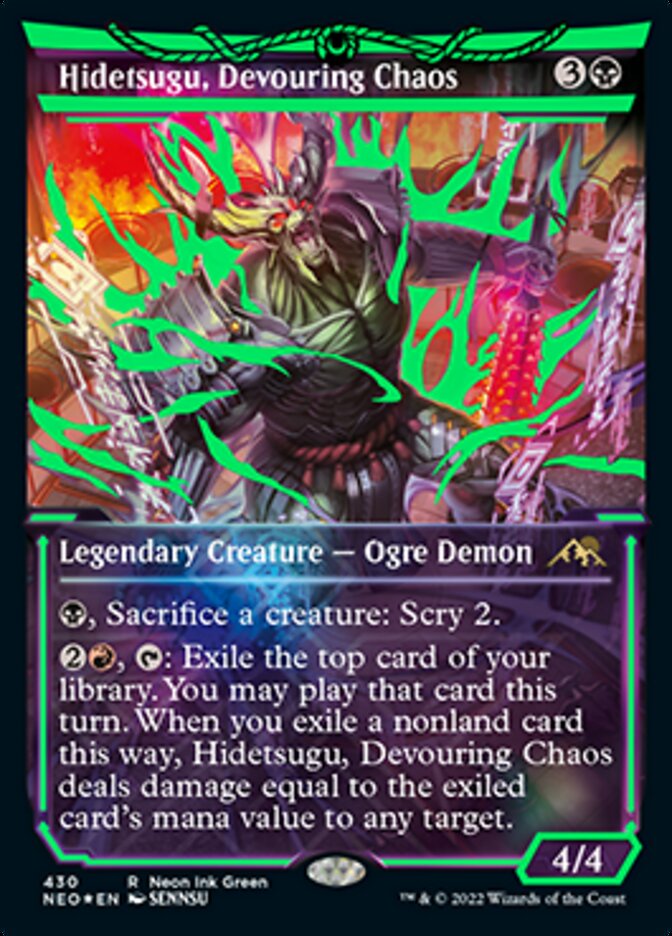 Hidetsugu, Devouring Chaos (Neon Ink Green) [Kamigawa: Neon Dynasty] | Cards and Coasters CA