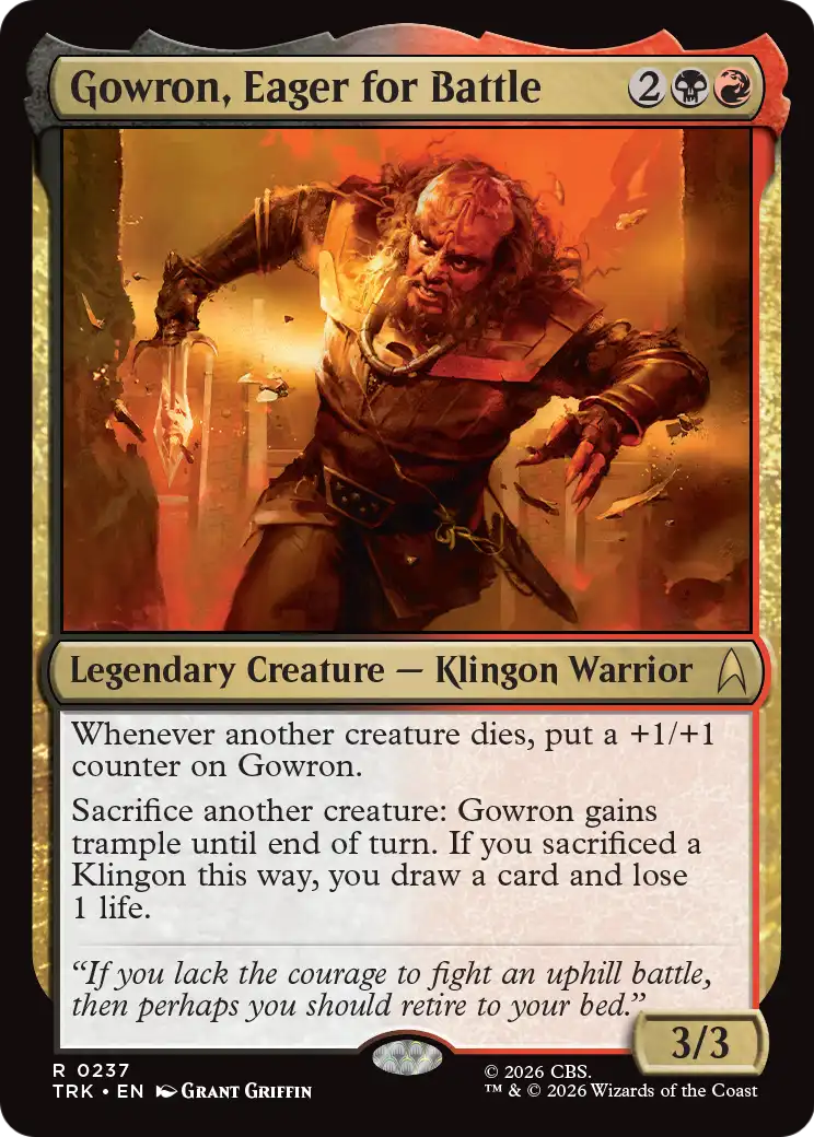 Gowron, Eager for Battle [Star Trek] | Cards and Coasters CA