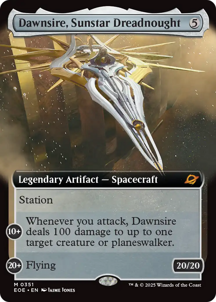 Dawnsire, Sunstar Dreadnought (Extended Art) [Edge of Eternities] | Cards and Coasters CA