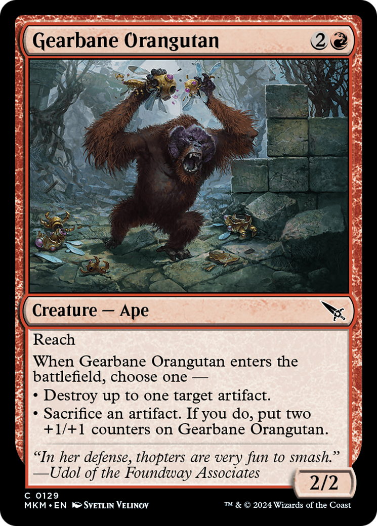 Gearbane Orangutan [Murders at Karlov Manor] | Cards and Coasters CA