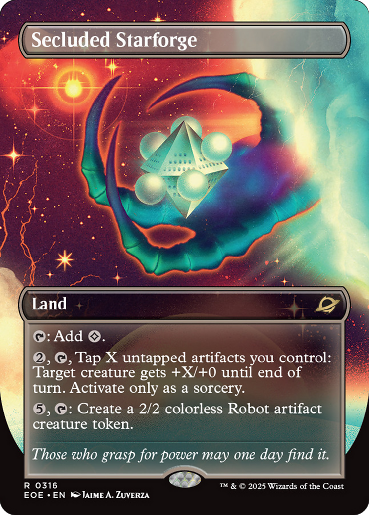 Secluded Starforge (Borderless) [Edge of Eternities] | Cards and Coasters CA