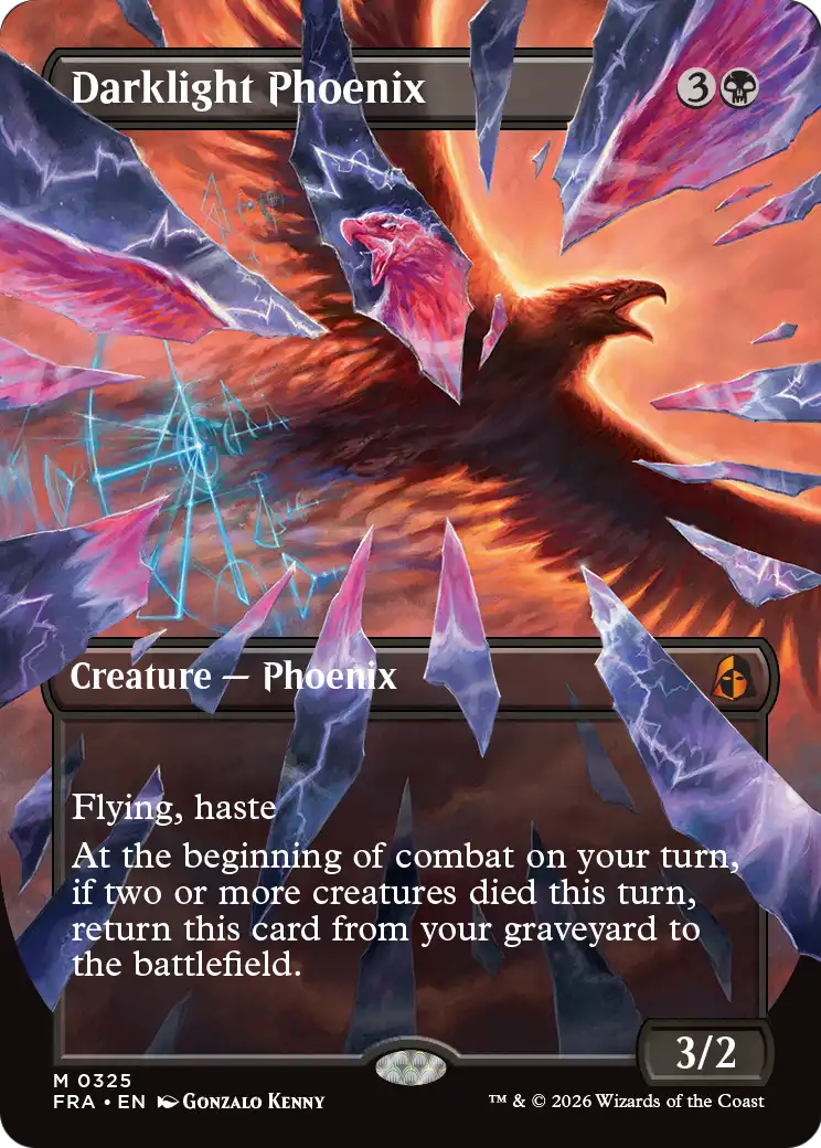 Darklight Phoenix (Borderless) (0325) [Reality Fracture] | Cards and Coasters CA