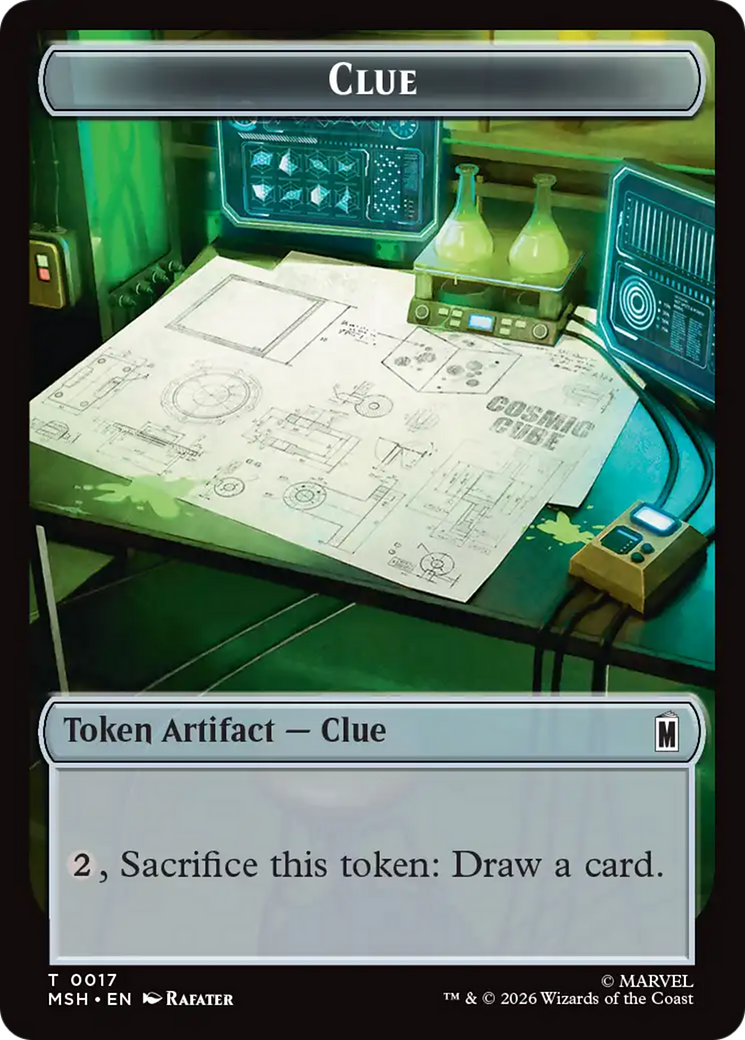 Soldier // Clue Double-Sided Token [Marvel Super Heroes Tokens] | Cards and Coasters CA