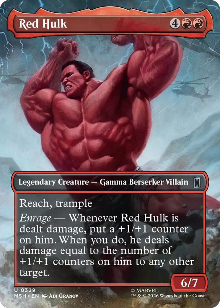 Red Hulk (Borderless) [Marvel Super Heroes] | Cards and Coasters CA