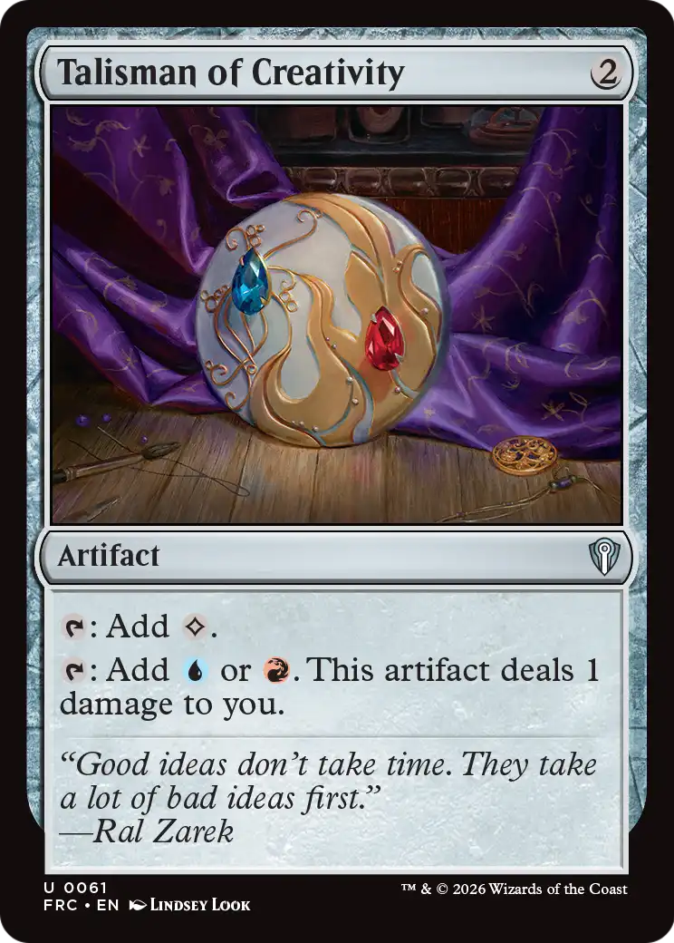Talisman of Creativity [Reality Fracture Commander] | Cards and Coasters CA