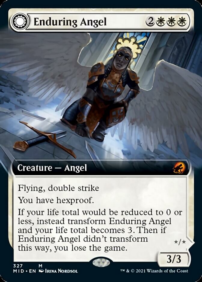 Enduring Angel // Angelic Enforcer (Extended Art) [Innistrad: Midnight Hunt] | Cards and Coasters CA