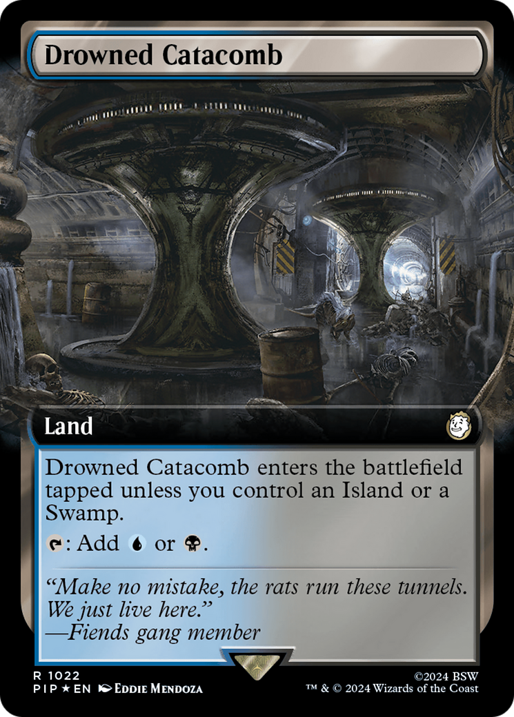 Drowned Catacomb (Extended Art) (Surge Foil) [Fallout] | Cards and Coasters CA