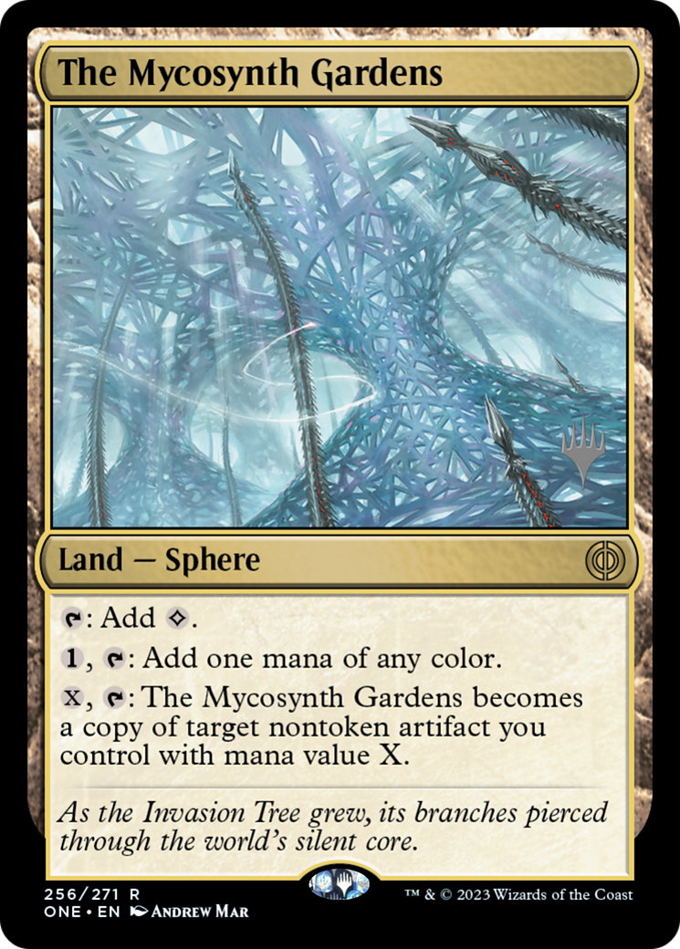 The Mycosynth Gardens (Promo Pack) [Phyrexia: All Will Be One Promos] | Cards and Coasters CA