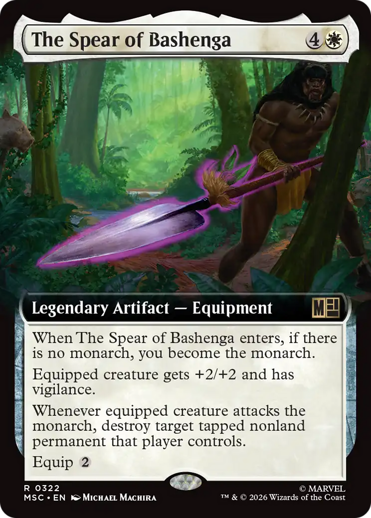 The Spear of Bashenga (Extended Art) [Marvel Super Heroes Commander] | Cards and Coasters CA