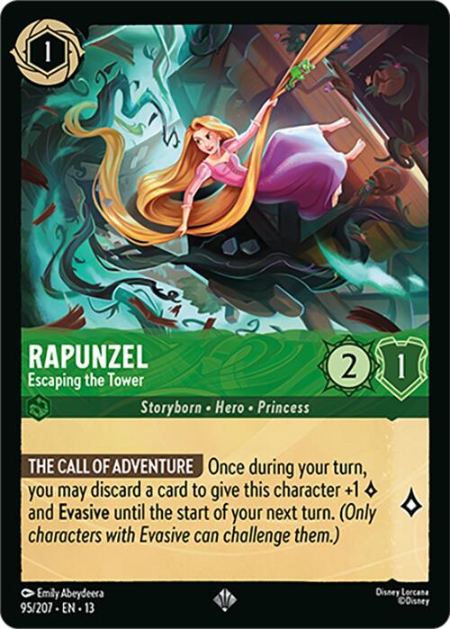 Rapunzel - Escaping the Tower (95/204) [Attack of the Vine!] | Cards and Coasters CA