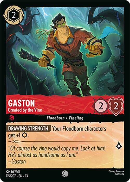 Gaston - Created by the Vine (115/204) [Attack of the Vine!] | Cards and Coasters CA