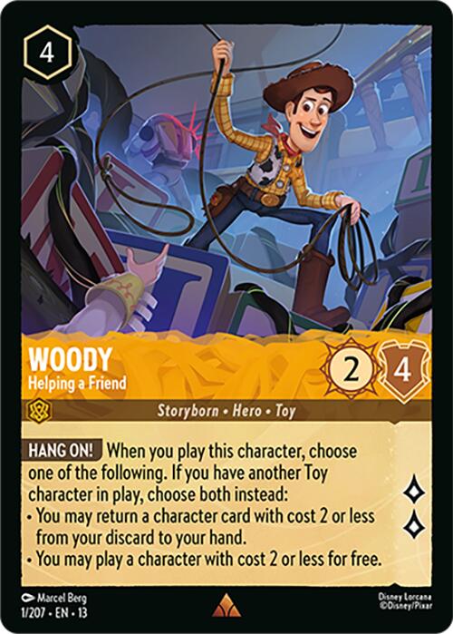 Woody - Helping a Friend (1/204) [Attack of the Vine!] | Cards and Coasters CA