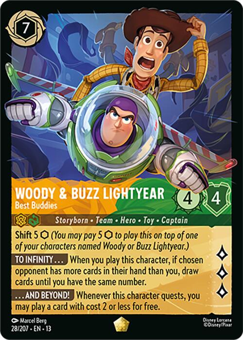Woody & Buzz Lightyear - Best Buddies (28/204) [Attack of the Vine!] | Cards and Coasters CA
