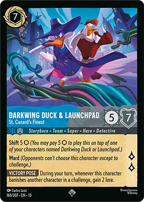 Darkwing Duck & Launchpad - St. Canard's Finest (165/204) [Attack of the Vine!] | Cards and Coasters CA