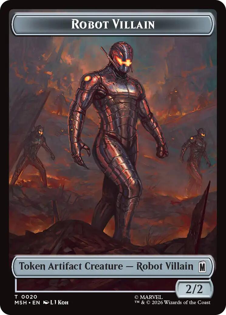 Villain // Robot Villain Double-Sided Token (009//020) [Marvel Super Heroes Tokens] | Cards and Coasters CA