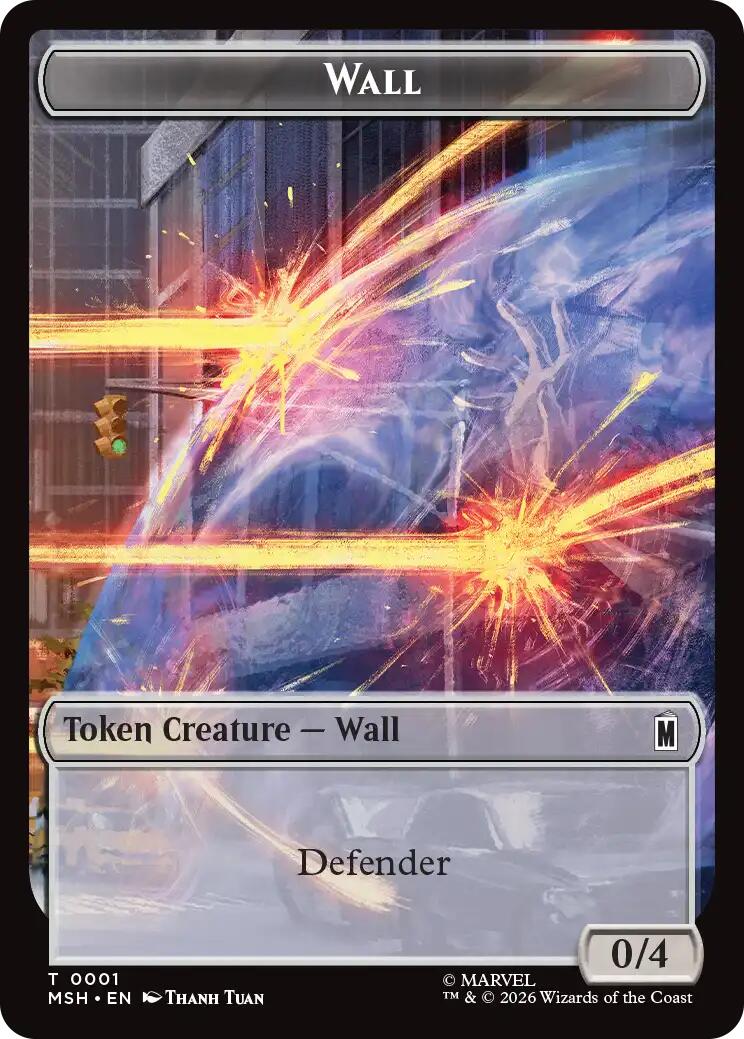 Wall // Alien Double-Sided Token [Marvel Super Heroes Tokens] | Cards and Coasters CA