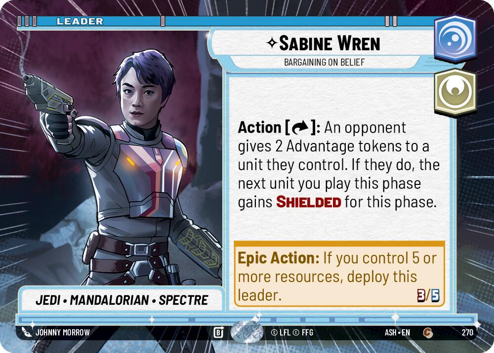 Sabine Wren - Bargaining on Belief (270) (Hyperspace) (270) [Ashes of the Empire] | Cards and Coasters CA