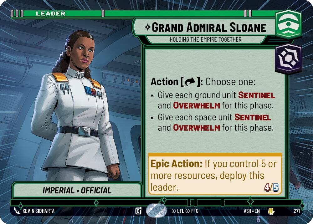 Grand Admiral Sloane - Holding the Empire Together (271) (Hyperspace) (271) [Ashes of the Empire] | Cards and Coasters CA