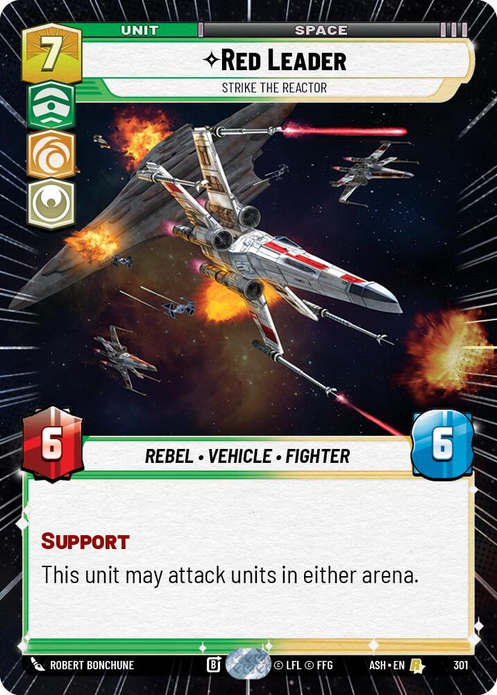 Red Leader - Strike the Reactor (301) (Hyperspace) (301) [Ashes of the Empire] | Cards and Coasters CA