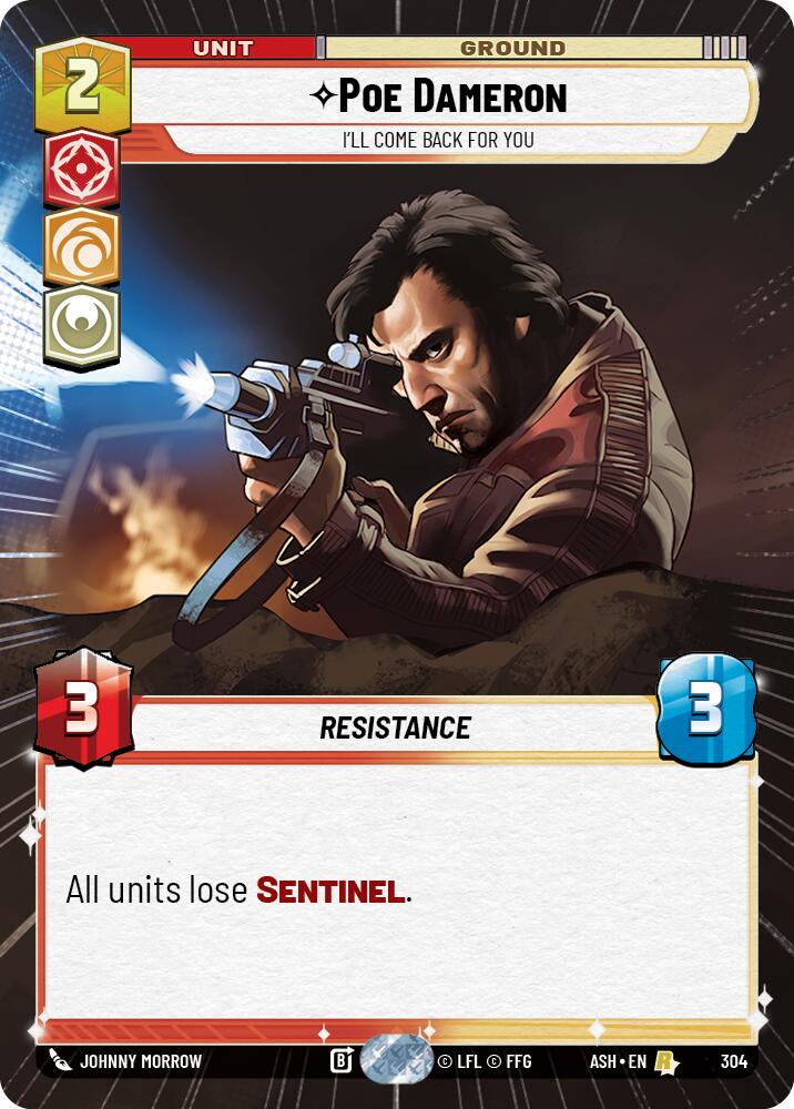 Poe Dameron - I'll Come Back For You (304) (Hyperspace) (304) [Ashes of the Empire] | Cards and Coasters CA