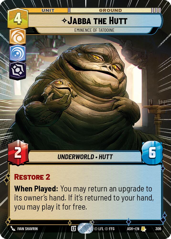 Jabba the Hutt - Eminence of Tatooine (306) (Hyperspace) (306) [Ashes of the Empire] | Cards and Coasters CA