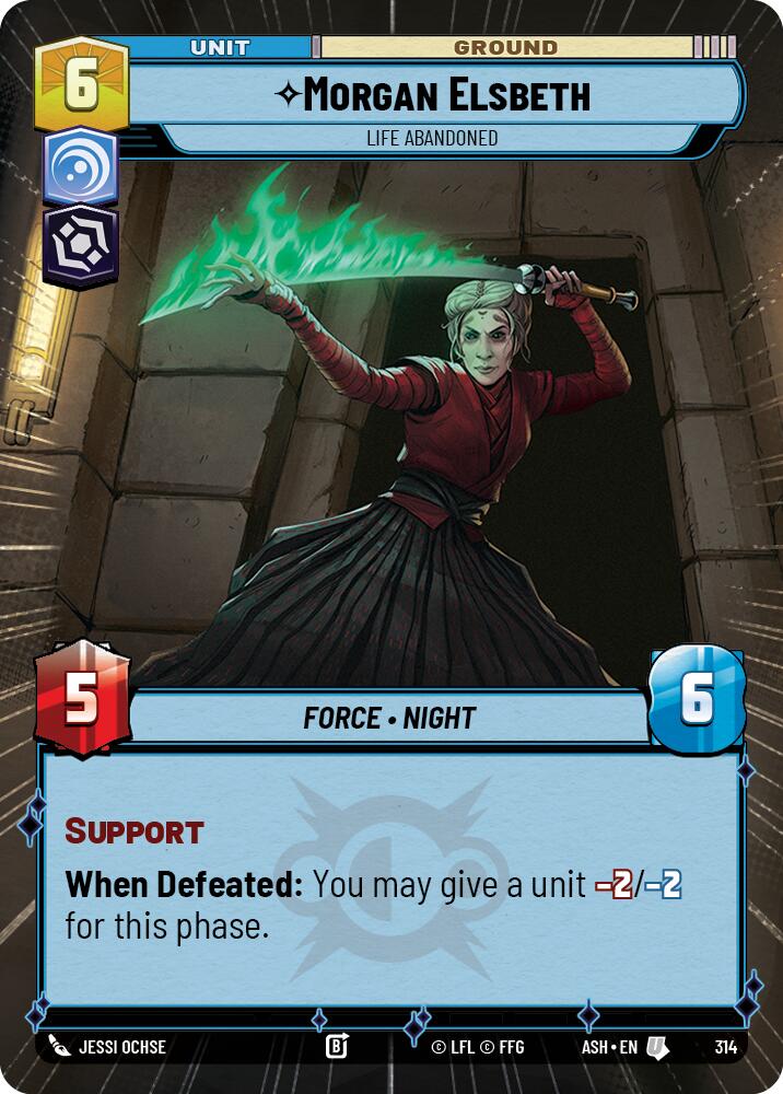 Morgan Elsbeth - Life Abandoned (314) (Hyperspace) (314) [Ashes of the Empire] | Cards and Coasters CA