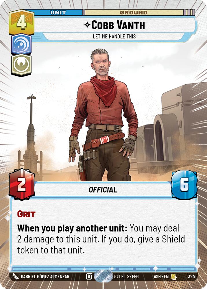 Cobb Vanth - Let Me Handle This (324) (Hyperspace) (324) [Ashes of the Empire] | Cards and Coasters CA