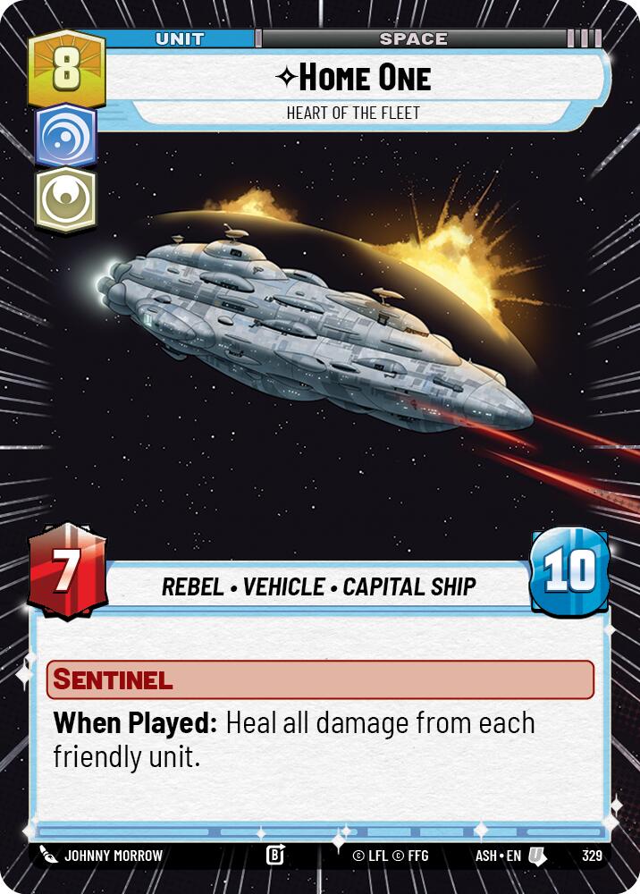 Home One - Heart of the Fleet (329) (Hyperspace) (329) [Ashes of the Empire] | Cards and Coasters CA