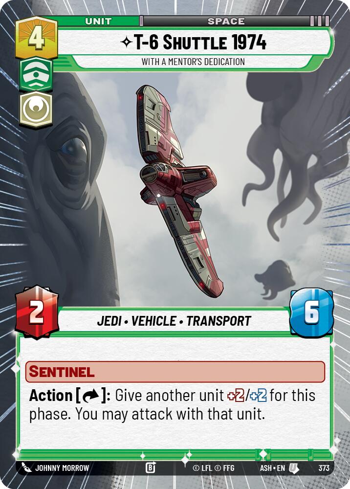 T-6 Shuttle 1974 - With a Mentor's Dedication (373) (Hyperspace) (373) [Ashes of the Empire] | Cards and Coasters CA