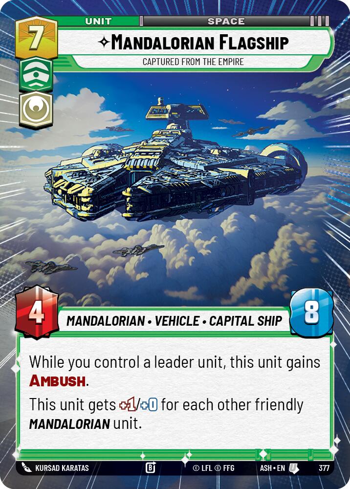 Mandalorian Flagship - Captured from the Empire (377) (Hyperspace) (377) [Ashes of the Empire] | Cards and Coasters CA