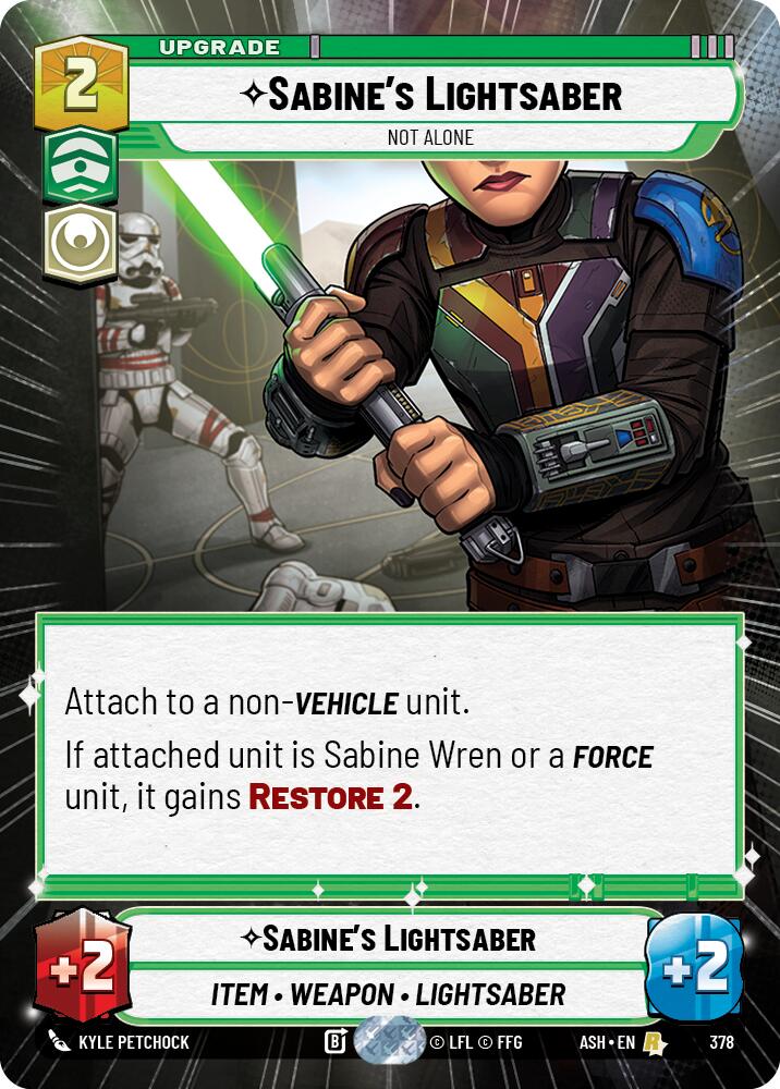 Sabine's Lightsaber - Not Alone (378) (Hyperspace) (378) [Ashes of the Empire] | Cards and Coasters CA