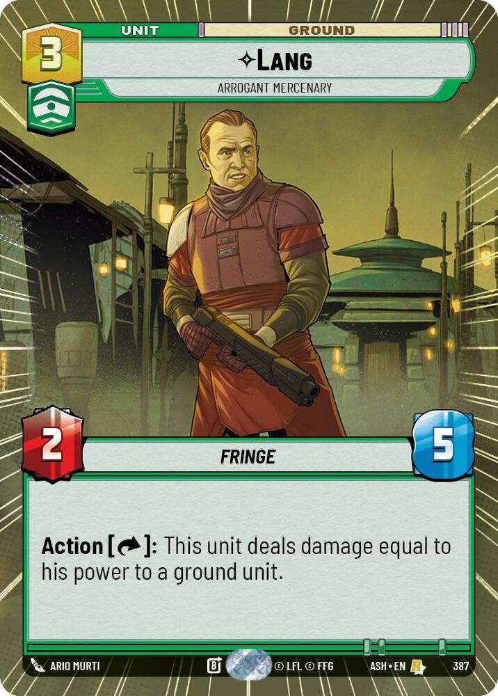 Lang - Arrogant Mercenary (387) (Hyperspace) (387) [Ashes of the Empire] | Cards and Coasters CA