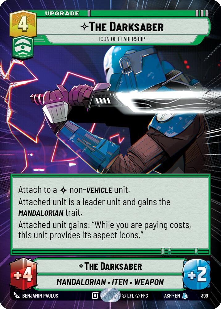 The Darksaber - Icon of Leadership (399) (Hyperspace) (399) [Ashes of the Empire] | Cards and Coasters CA