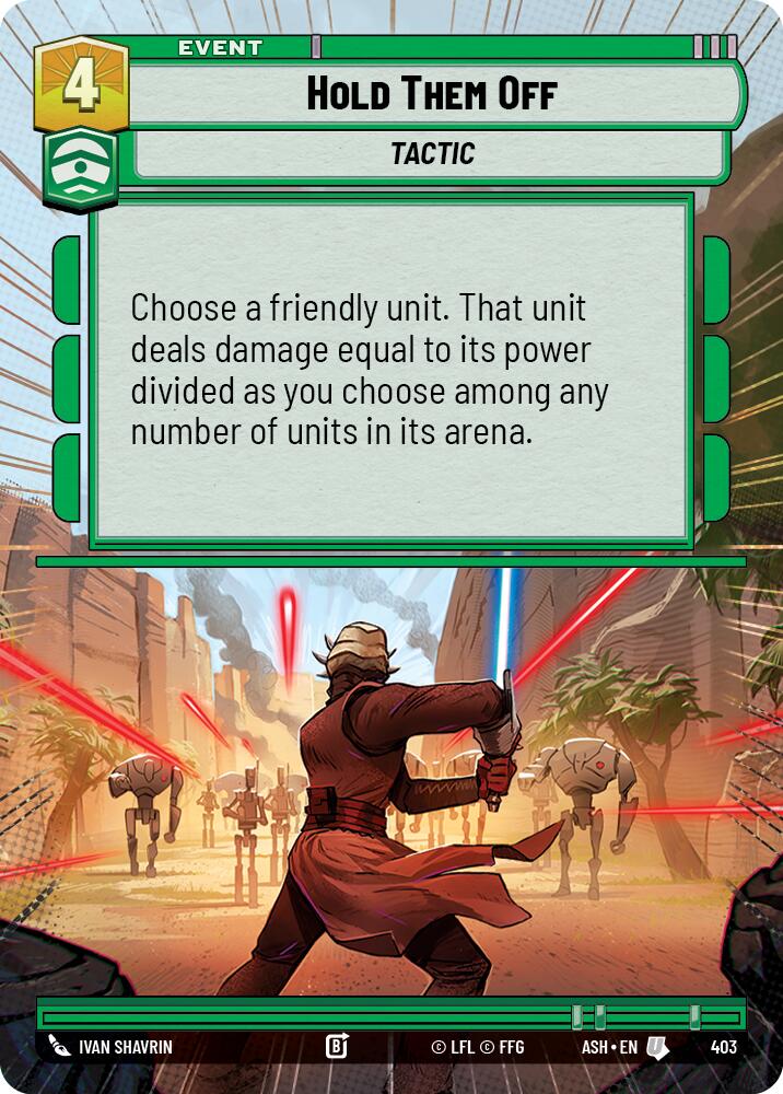 Hold Them Off (403) (Hyperspace) (403) [Ashes of the Empire] | Cards and Coasters CA