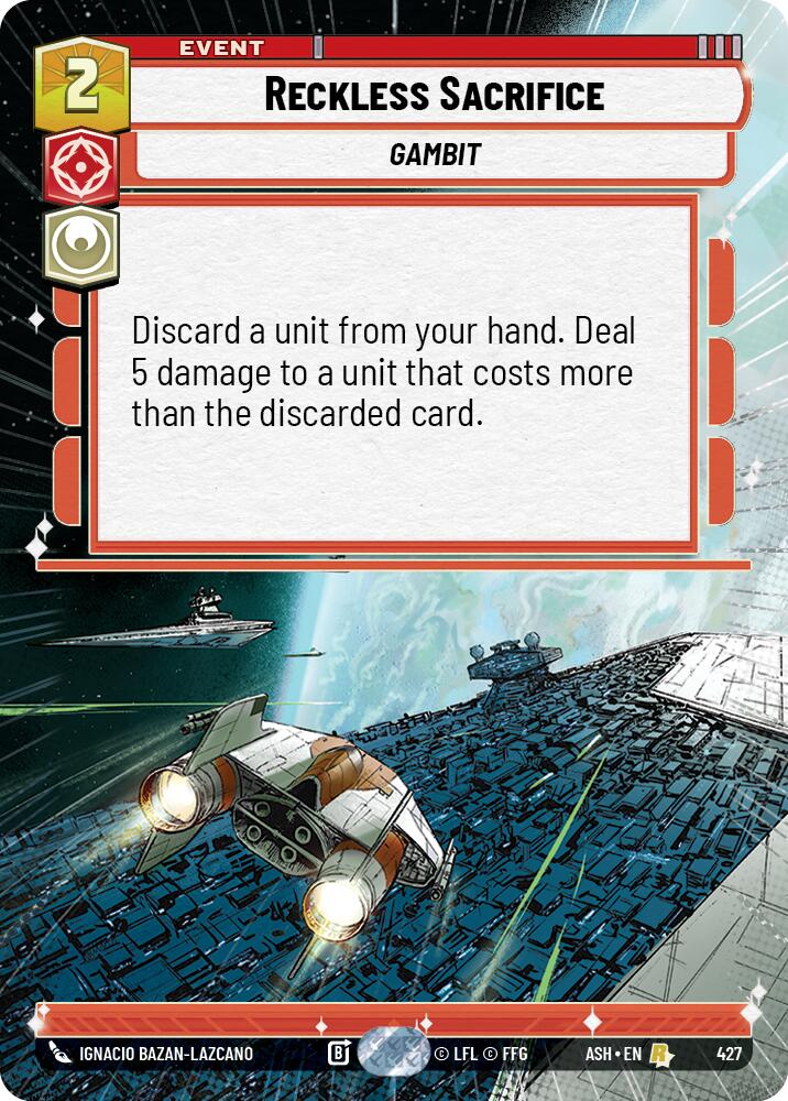 Reckless Sacrifice (427) (Hyperspace) (427) [Ashes of the Empire] | Cards and Coasters CA