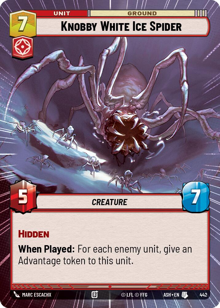 Knobby White Ice Spider (442) (Hyperspace) (442) [Ashes of the Empire] | Cards and Coasters CA