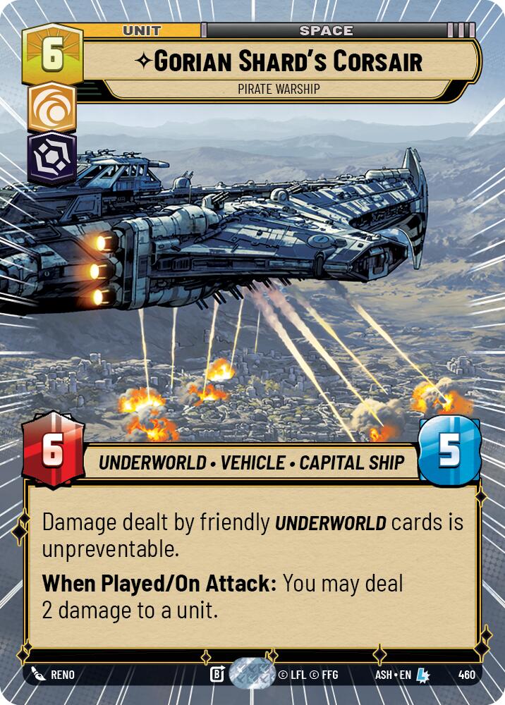Gorian Shard's Corsair - Pirate Warship (460) (Hyperspace) (460) [Ashes of the Empire] | Cards and Coasters CA