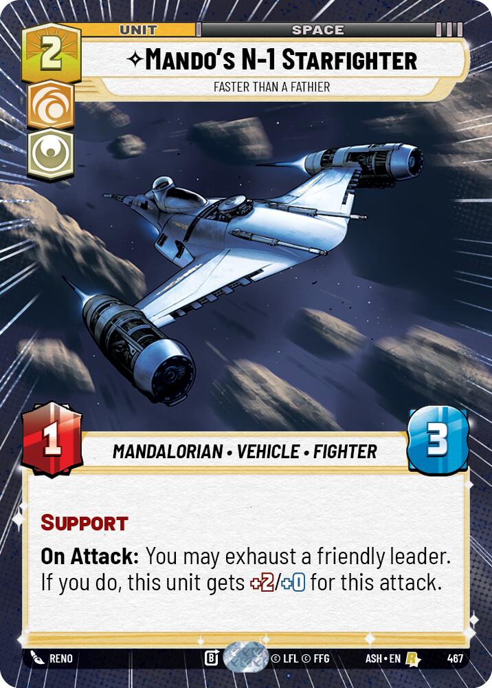 Mando's N-1 Starfighter - Faster than a Fathier (467) (Hyperspace) (467) [Ashes of the Empire] | Cards and Coasters CA