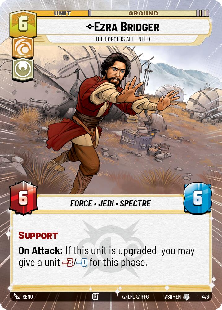 Ezra Bridger - The Force is All I Need (473) (Hyperspace) (473) [Ashes of the Empire] | Cards and Coasters CA