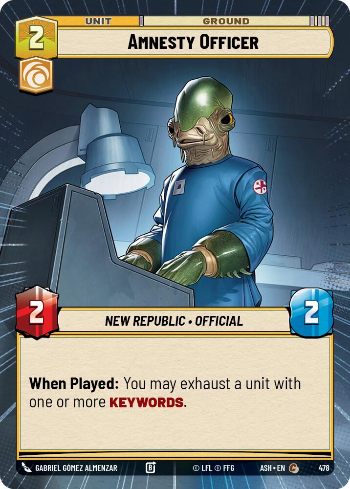 Amnesty Officer (478) (Hyperspace) (478) [Ashes of the Empire] | Cards and Coasters CA