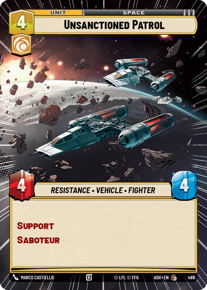 Unsanctioned Patrol (486) (Hyperspace) (486) [Ashes of the Empire] | Cards and Coasters CA