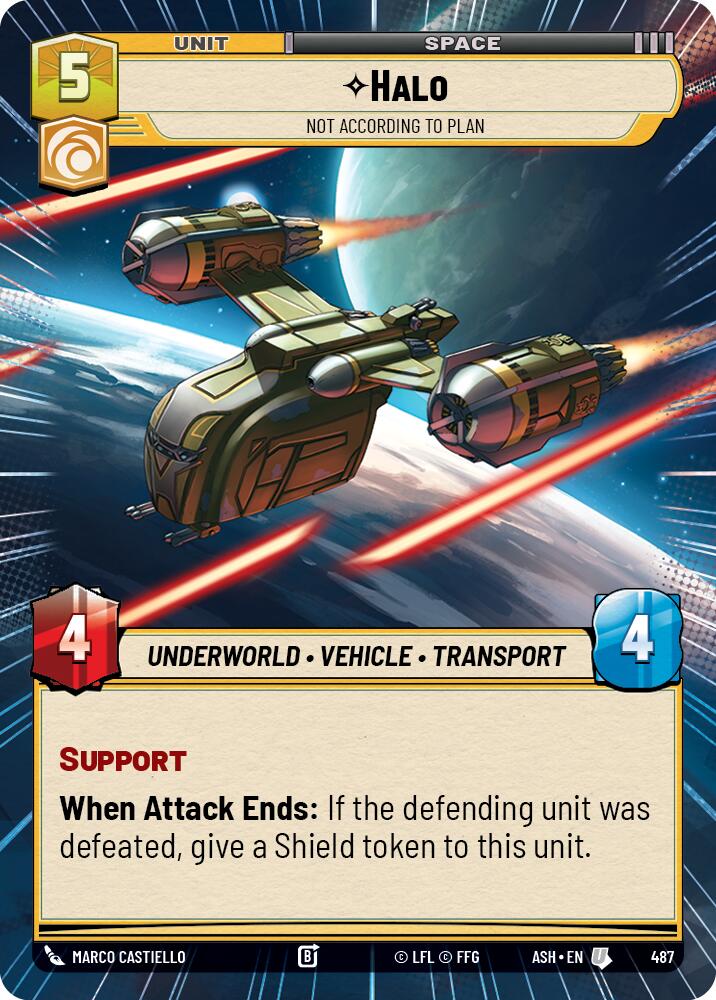 Halo - Not According to Plan (487) (Hyperspace) (487) [Ashes of the Empire] | Cards and Coasters CA