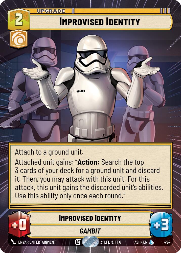 Improvised Identity (494) (Hyperspace) (494) [Ashes of the Empire] | Cards and Coasters CA