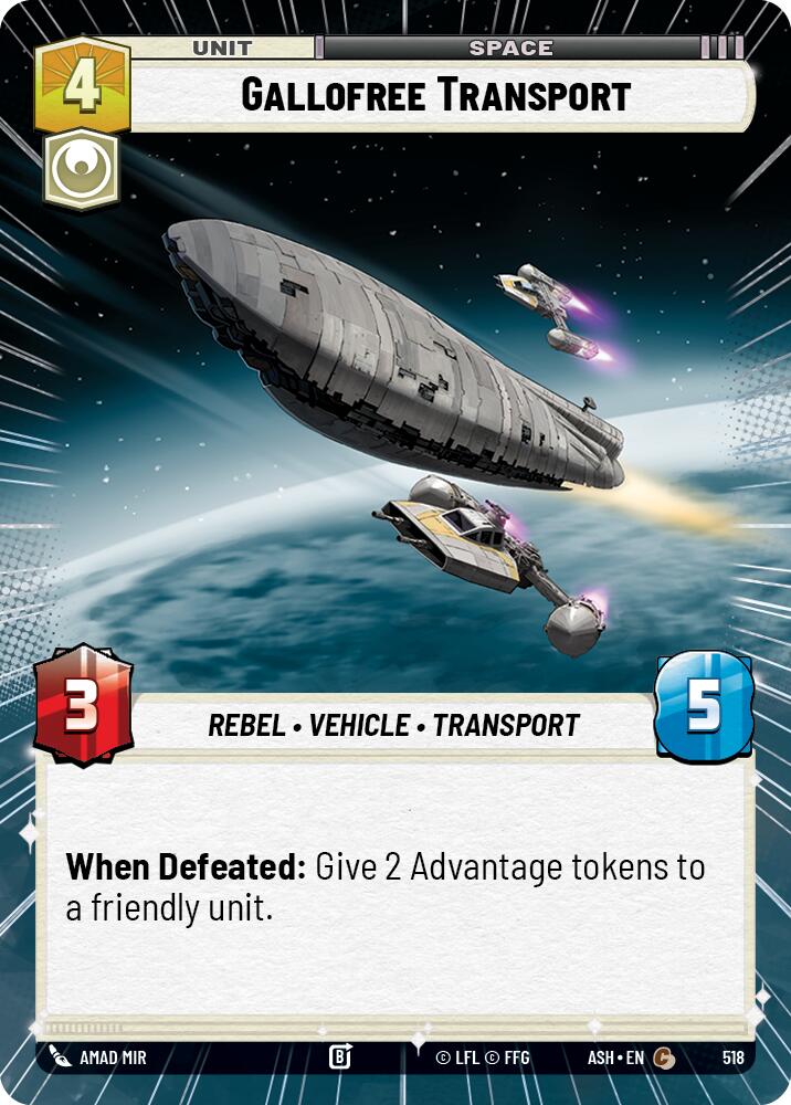 Gallofree Transport (518) (Hyperspace) (518) [Ashes of the Empire] | Cards and Coasters CA