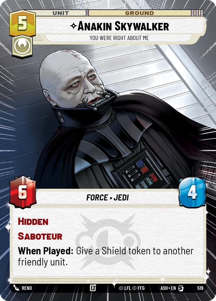 Anakin Skywalker - You Were Right About Me (519) (Hyperspace) (519) [Ashes of the Empire] | Cards and Coasters CA