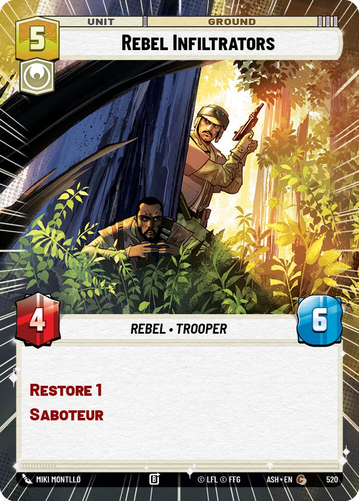 Rebel Infiltrators (520) (Hyperspace) (520) [Ashes of the Empire] | Cards and Coasters CA