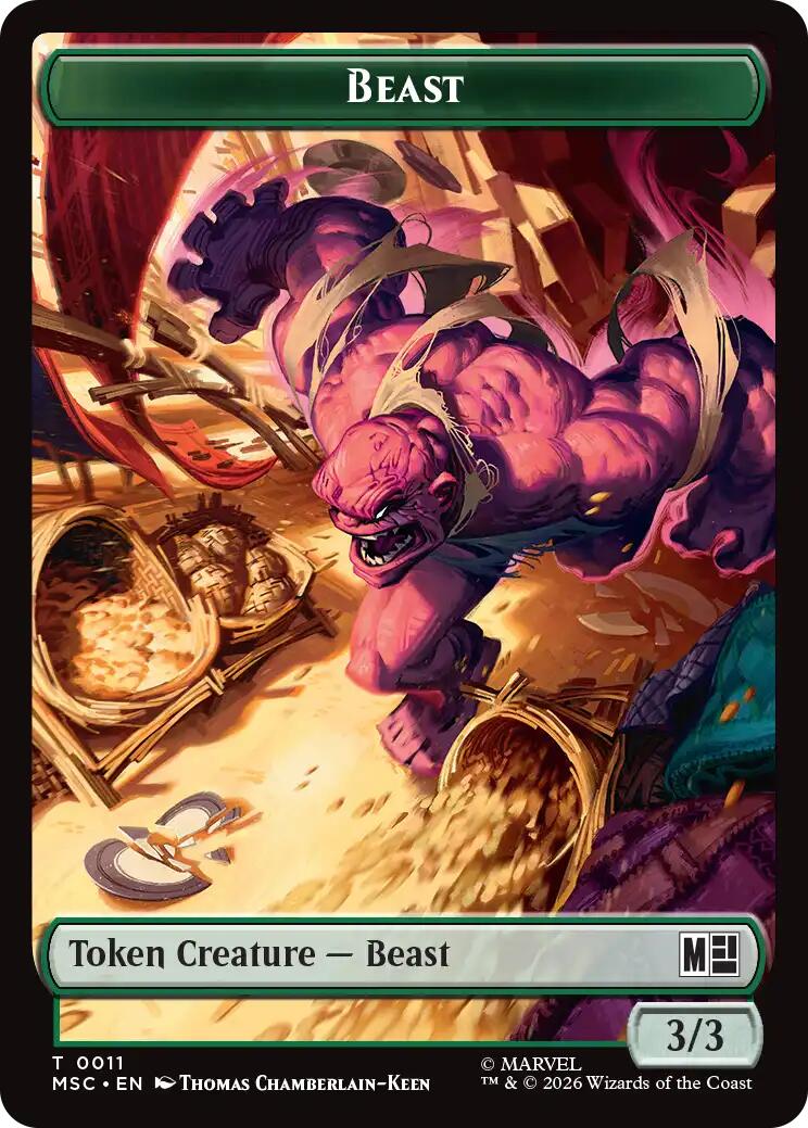 Beast // Vibranium Double-Sided Token [Marvel Super Heroes Commander Tokens] | Cards and Coasters CA