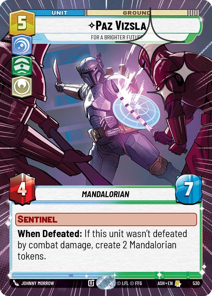 Paz Vizsla - For a Brighter Future (530) (Hyperspace Foil) (530) [Ashes of the Empire] | Cards and Coasters CA