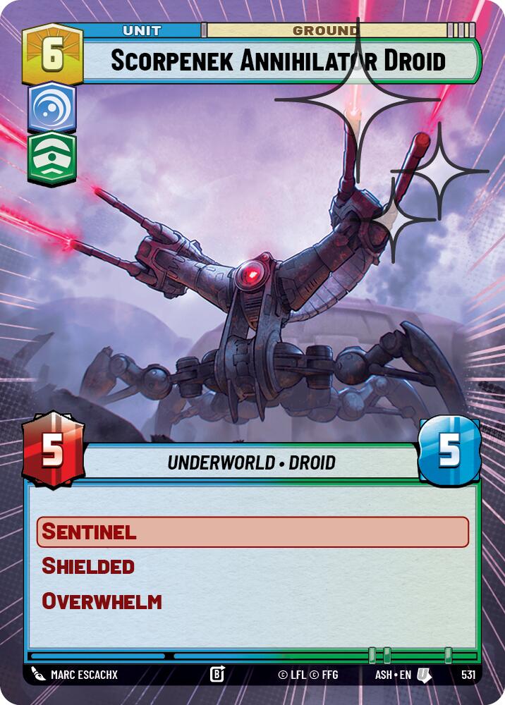 Scorpenek Annihilator Droid (531) (Hyperspace Foil) (531) [Ashes of the Empire] | Cards and Coasters CA