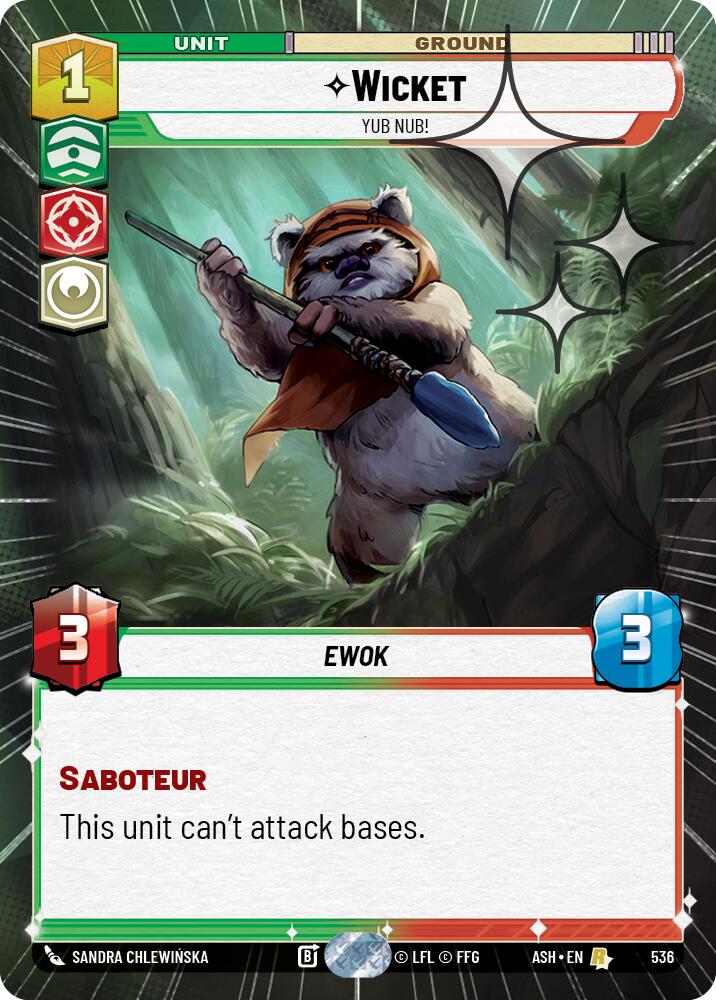 Wicket - Yub Nub! (536) (Hyperspace Foil) (536) [Ashes of the Empire] | Cards and Coasters CA